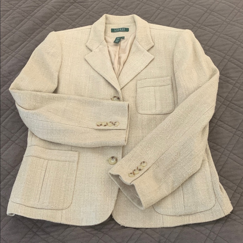 Ralph Lauren Tan Silk Jacket/Blazer size 14 - Picture 10 of 17